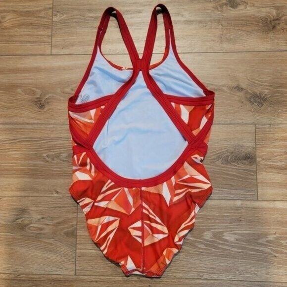 NIKE Red‎ Swimsuit One Piece Women's Racerback Sz 12 Sportswear - Picture 8 of 10